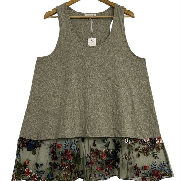 Umgee Layering Tunic Tank Top with Floral Embroidered - Picture 1 of 12